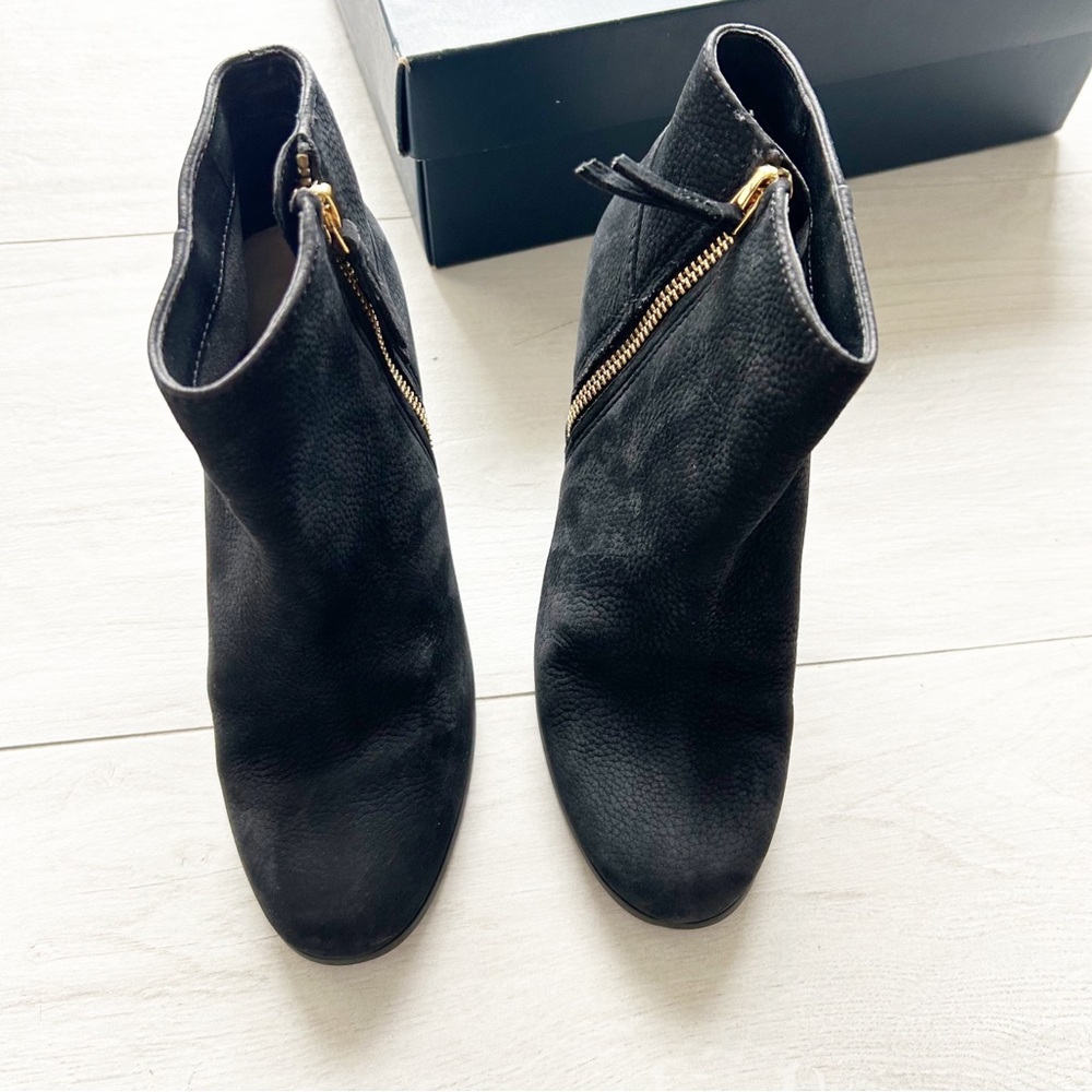 Cole Haan GrandOS Davenport Black Nubuck Leather Heeled Ankle Boots Booties Sz 5 - Picture 4 of 8